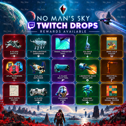 Man sky twitch drops - no,